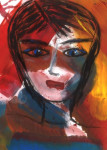 Angelique, original artwork, acryl op papier 210x297mm 