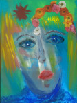 Fleur, original artwork, 'mixed media' afm. 30 x 40 cm.